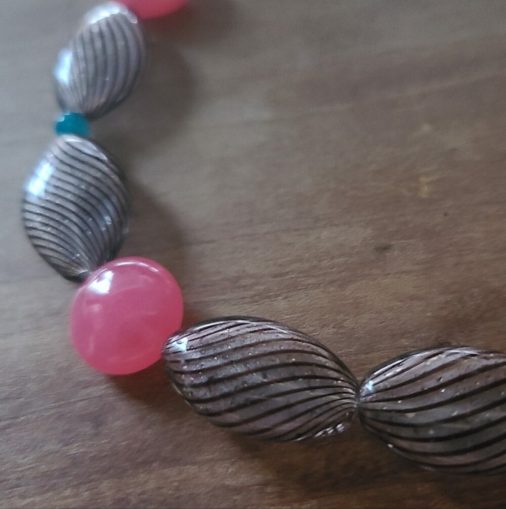 Handmade Grey Bead Necklace